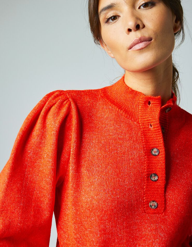 Pull jersey manches longues bouffantes (orange) Pull jersey manches longues bouffantes (orange)