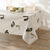 Nappe toile cir&eacute;e imprim&eacute; fleurs (beige / vert)