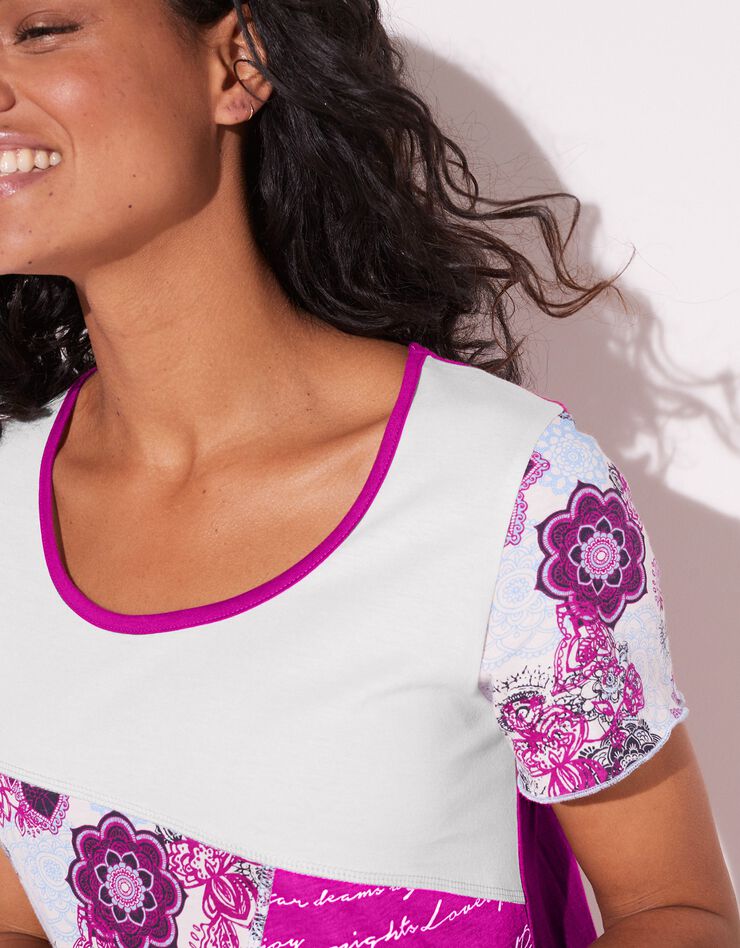 Chemise de nuit fantaisie déoupes fantaisie (fuchsia) Chemise de nuit fantaisie déoupes fantaisie (fuchsia)