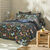 Linge de lit Envolée en coton à motifs papillons (bleu marine)