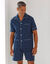 Pyjama short popeline imprimé (marine)