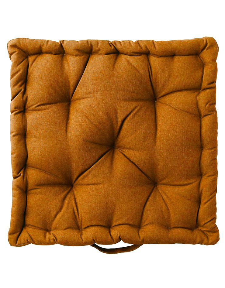 Coussin de sol uni coton (caramel)