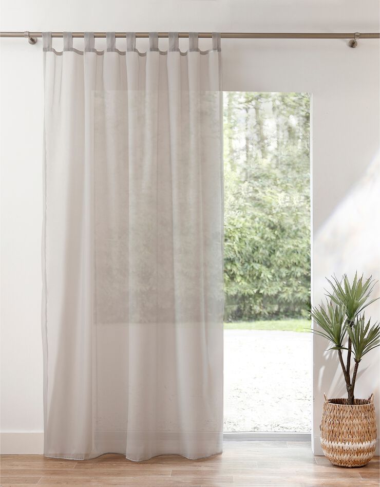 Panneau voile uni finition pattes (gris perle)