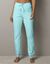 Pantalon base imprimée bucolique - coton jersey (aqua)