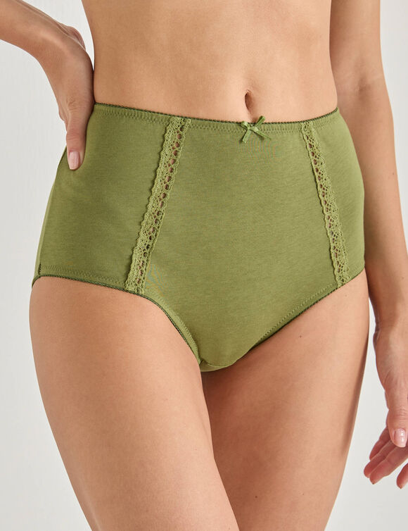 Culotte coton forme super maxi - lot de 2 (prune + kaki)