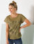 T-shirt imprimé col rond, manches courtes (kaki / olive)