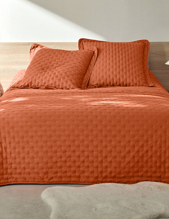 Couvre-lit matelassé - microfibre (terracotta)