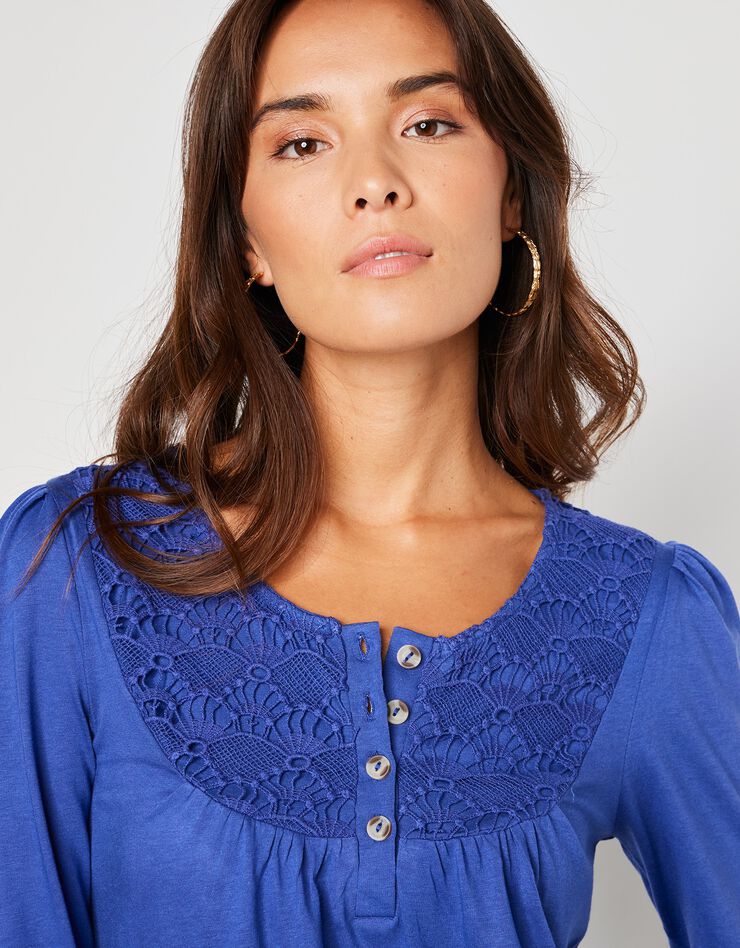 Tee-shirt macramé manches longues (iris) Tee-shirt macramé manches longues (iris)