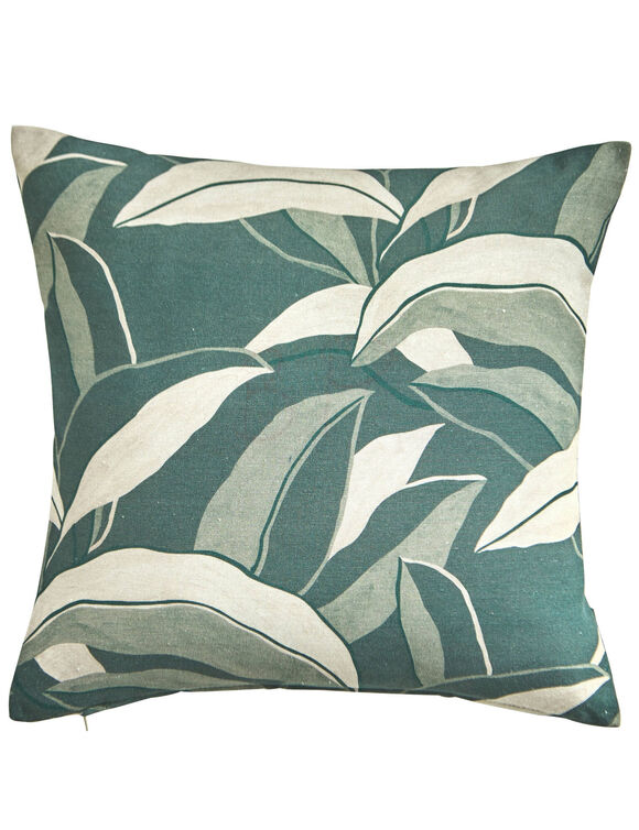 Housse de coussin imprim&eacute; feuillage - lot de 2 (vert)