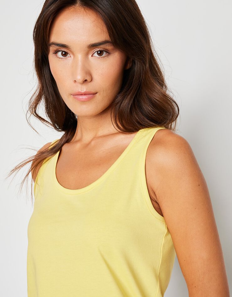 Débardeur bretelles larges uni coton (jaune pâle) Débardeur bretelles larges uni coton (jaune pâle)