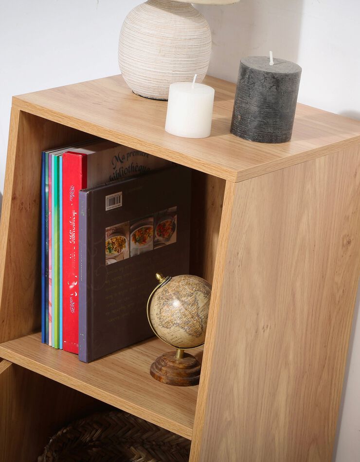Meuble de rangement STAVRA– 2 cases 1 porte (naturel)