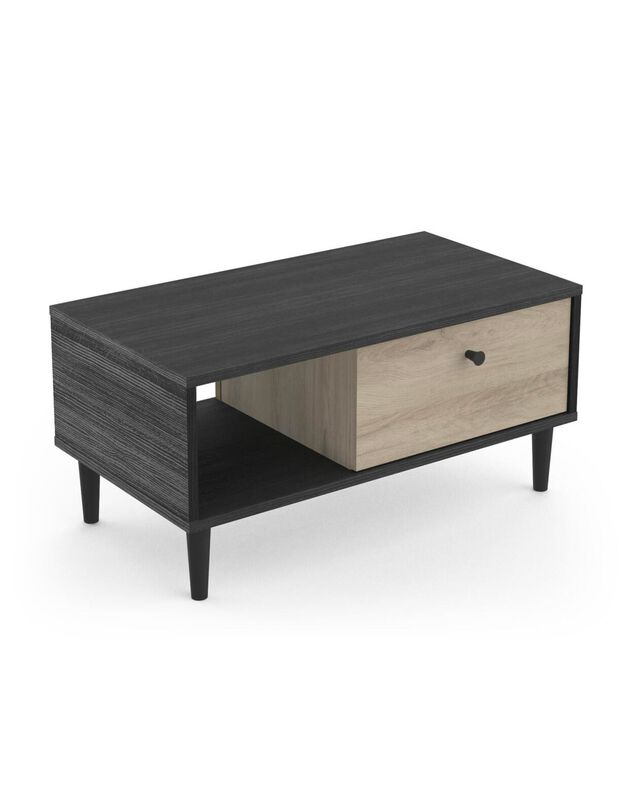 Table de chevet HAMFIELD 1 niche – 1 tiroir (noir)