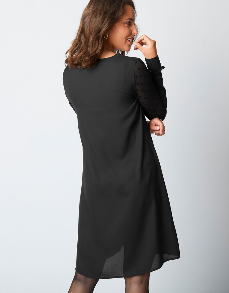 Robe manches plumetis (noir) Robe manches plumetis (noir)
