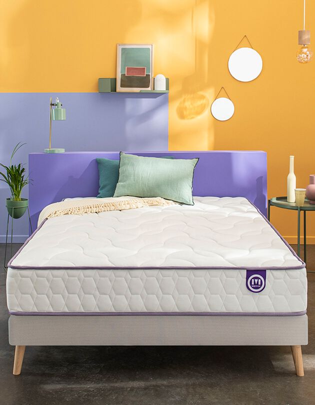Matelas 560 ressorts Mérinos 25 cm confort ferme (blanc)
