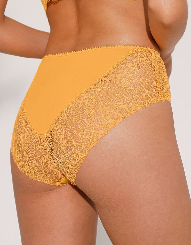 Culotte haute microfibre et dentelle stretch Mogo - Lot de 2 (jaune) Culotte haute microfibre et dentelle stretch Mogo - Lot de 2 (jaune)