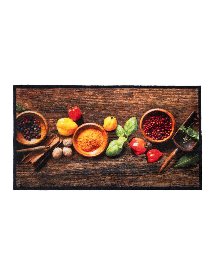 Tapis de cuisine velours photo-impression épices (multicolore) Tapis de cuisine velours photo-impression épices (multicolore)