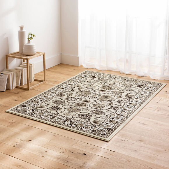 Tapis rectangulaire motifs perse (beige)