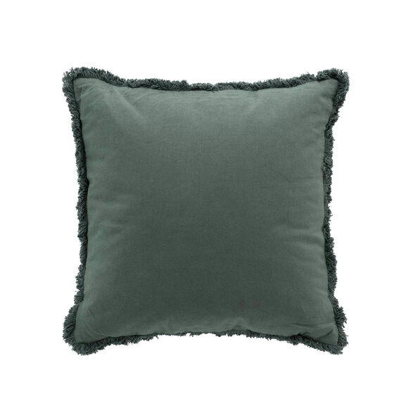 Coussin uni à franges (verveine)
