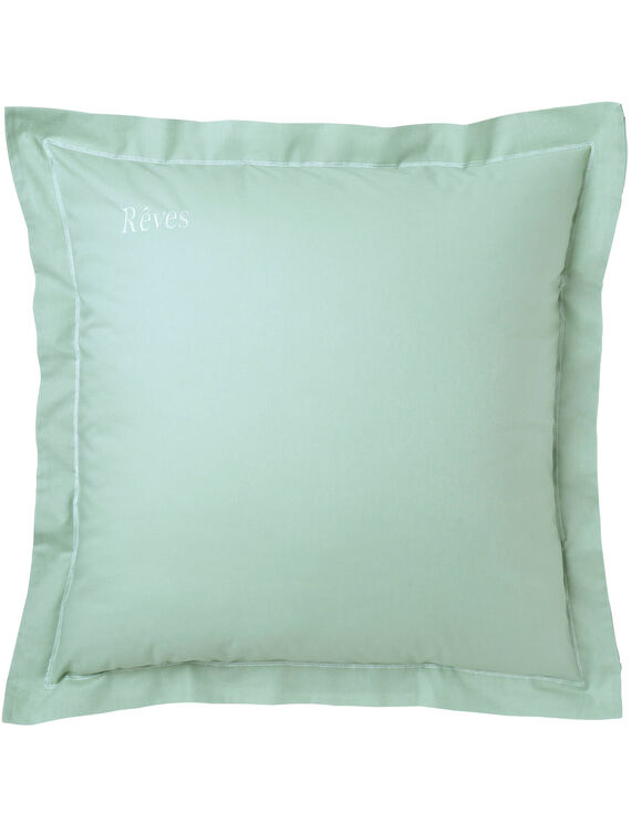 Taie d'oreiller coton, personnalisable  (vert amande)