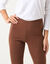 Legging bootcut uni, taille &eacute;lastiqu&eacute;e (chocolat)