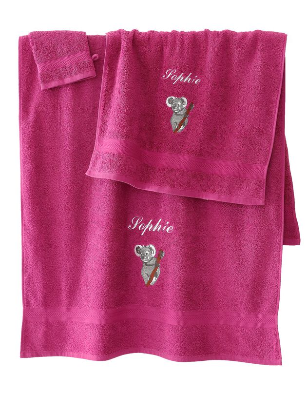 Éponge brodée koala personnalisé - 420 g/m² (bruyère)