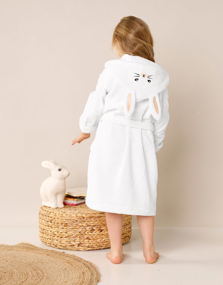 Peignoir de bain enfant personnalisable lapin à capuche (blanc) Peignoir de bain enfant personnalisable lapin à capuche (blanc)