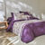 Linge de lit Gabrielle imprim&eacute; pois-fleurs-dentelle - coton 57 fils/cm&sup2; (prune)