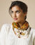 Grand foulard, imprimé fleurs, carré (caramel / écru)