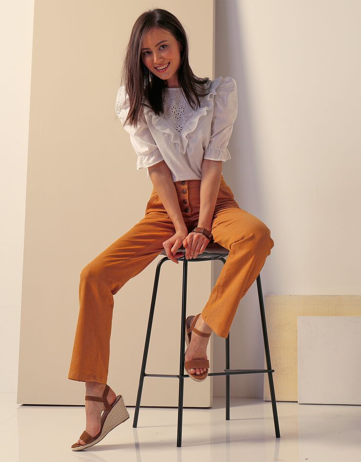 Pantalon droit en twill (caramel) Pantalon droit en twill (caramel)