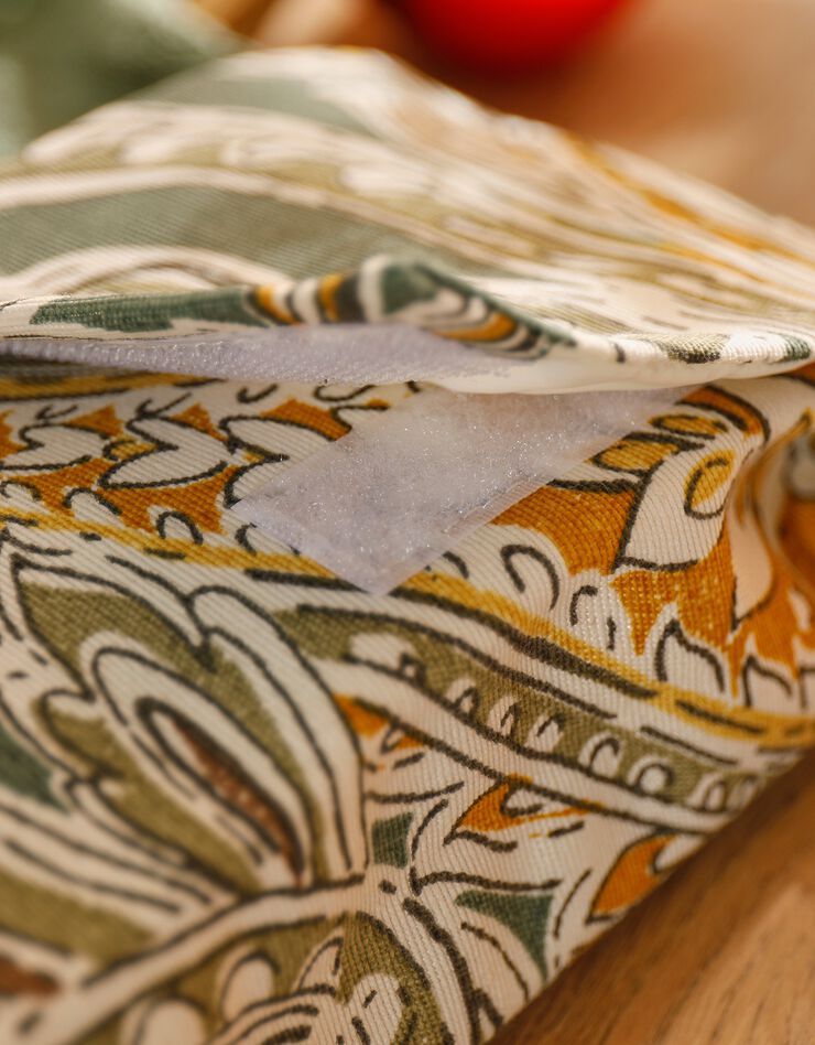 Pochette alimentaire en tissu pour sandwich baguette - collection upcycling (vert)