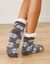 Chaussettes maille chenille fourrées antidérapantes (gris)