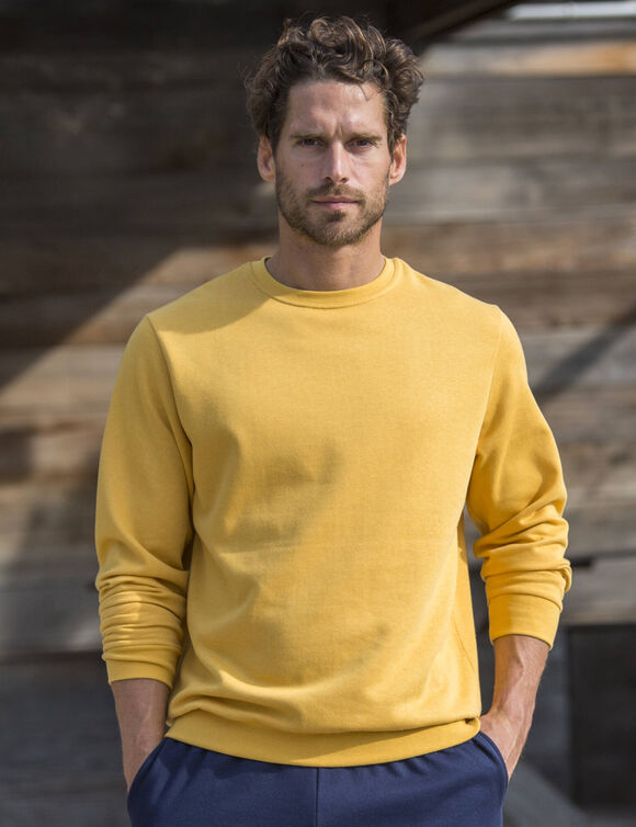 Sweat molleton col rond (jaune)