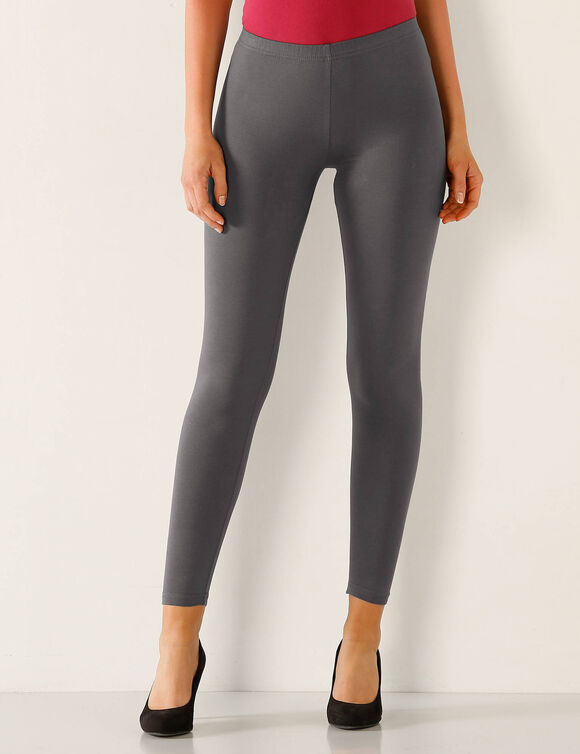 Legging taille élastiquée - lot de 2 (anthracite / noir)