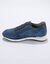 Baskets zippées et à lacets en cuir (bleu jean)