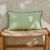 Coussin rectangulaire rayé coton (vert)