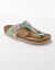 Sandales entredoigts imprimées, boucle réglable (turquoise)