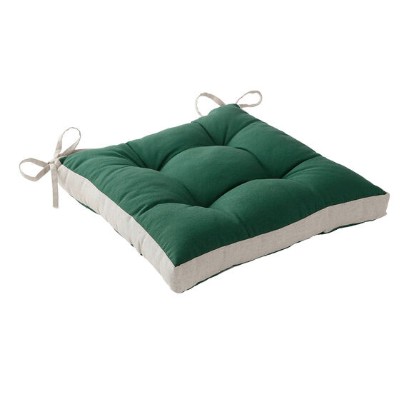 Galette de chaise bicolore - lot de 2 (vert)