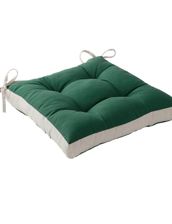 Galette de chaise bicolore - lot de 2 (vert)