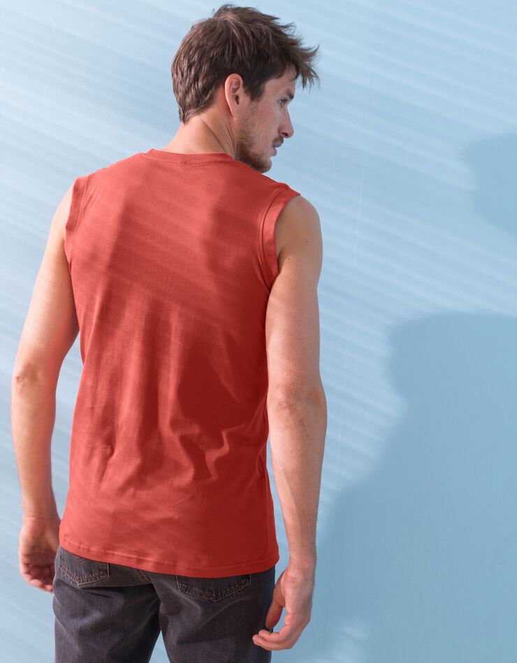 T-shirt col rond sans manches - lot de 3 (miel / prune / brique)