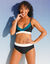 Culotte de bain forme maxi colorblock (noir / écru)