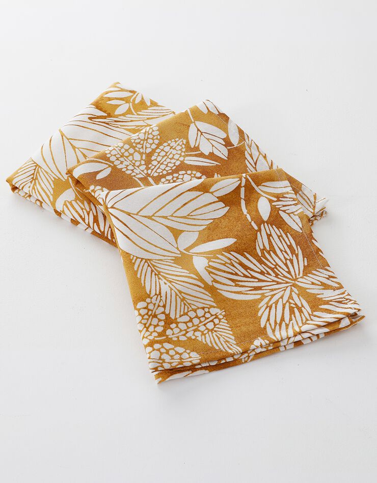 Nappe anti-taches imprimé végétal (jaune)