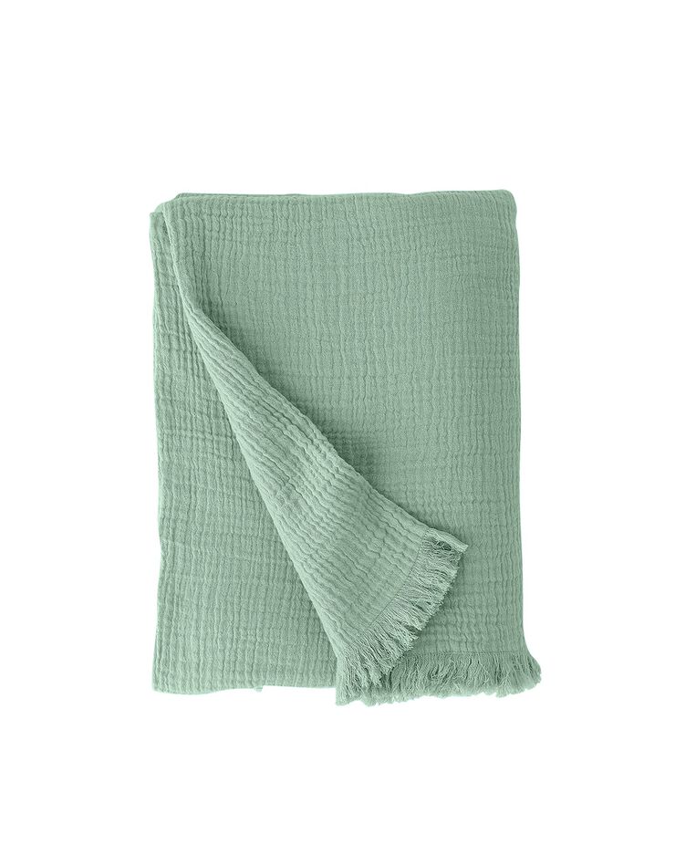 Jeté double gaze de coton (vert)