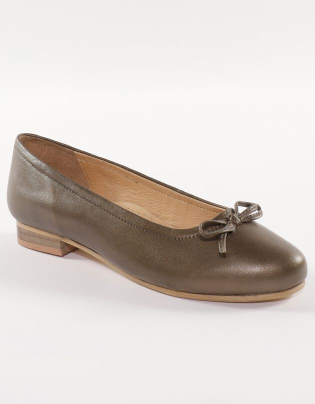 Ballerines plates confort en cuir - bronze  (bronze)