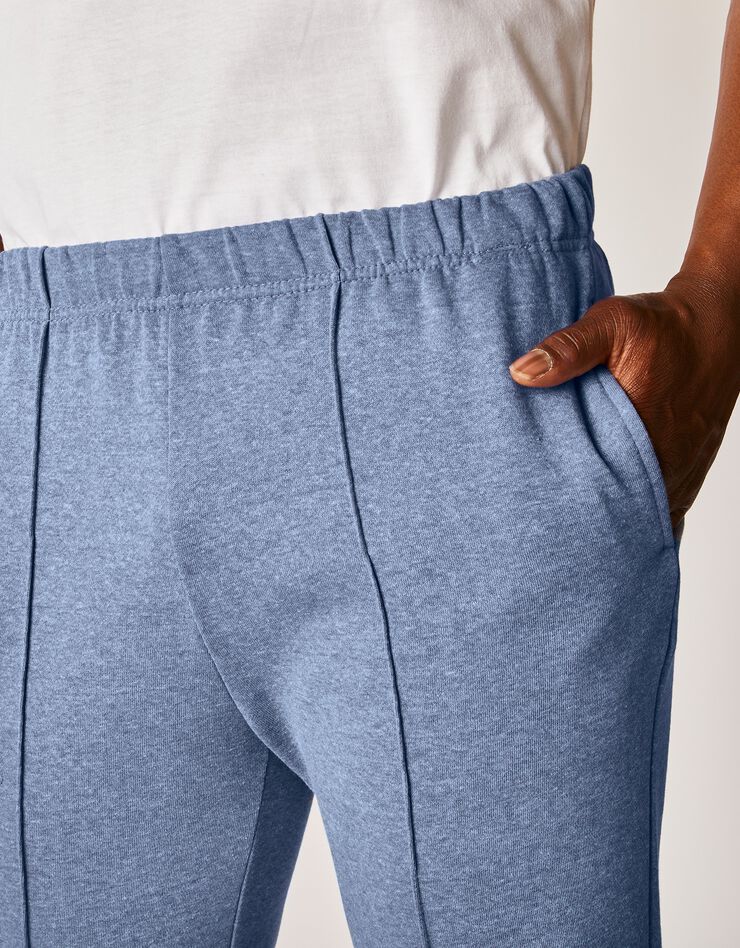 Pantalon loisirs molleton, bas resserrés (bleu jean) Pantalon loisirs molleton, bas resserrés (bleu jean)