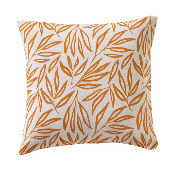 Housse de coussin imprimée feuilles Madère - lot de 2 (ocre)