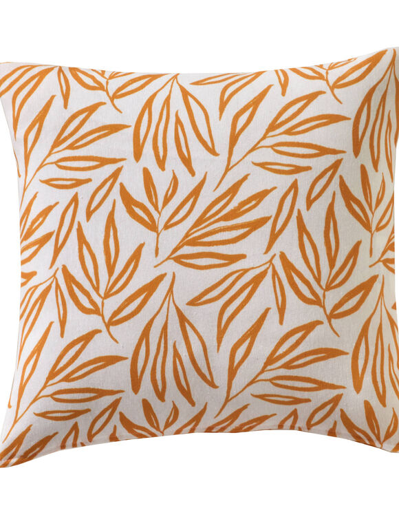 Housse de coussin imprimée feuilles Madère - lot de 2 (ocre)