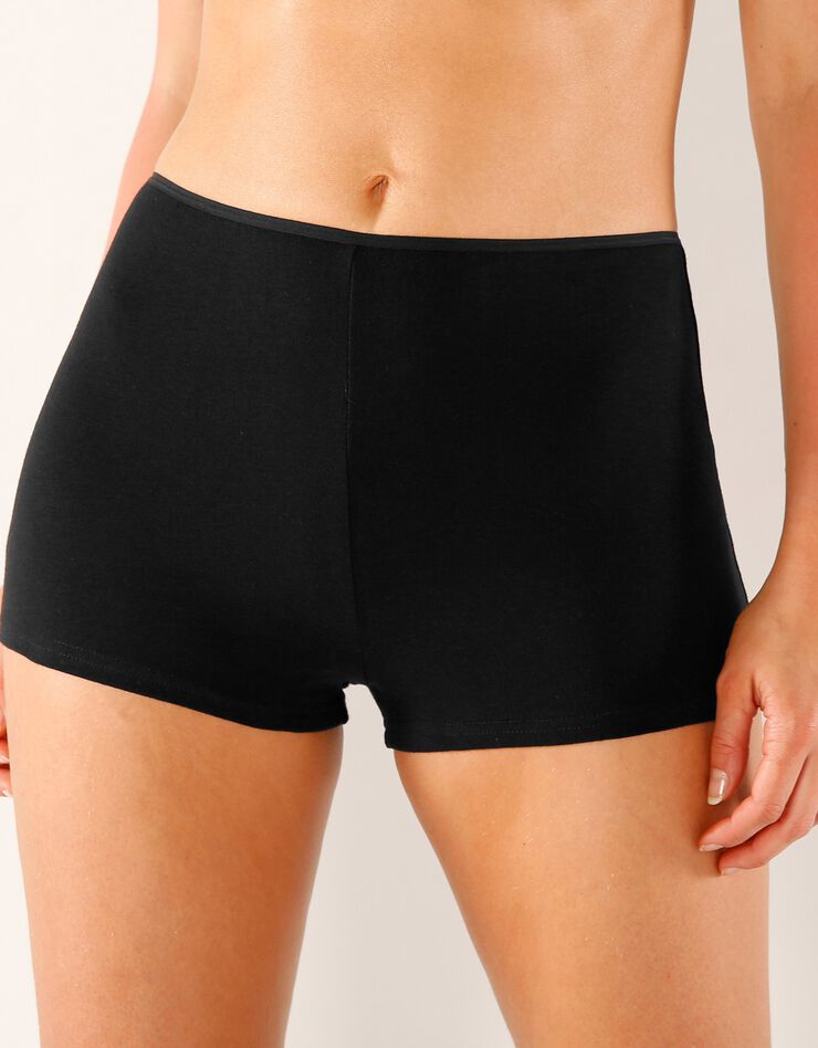 Boxer en coton extensible uni – Lot de 10 (blanc / noir) Boxer en coton extensible uni – Lot de 10 (blanc / noir)
