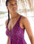 Robe de bain jupette boxer intégré (violet / noir)