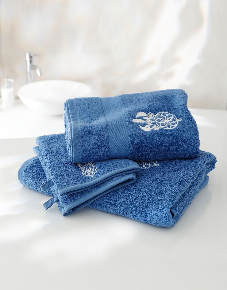 Éponge coton broderie attrape rêves - 420g/m² (bleu dur) Éponge coton broderie attrape rêves - 420g/m² (bleu dur)