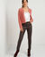 Gilet paletot, maille perl&eacute;e fils brillants (rose blush)